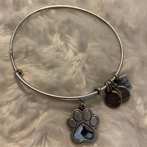 Alex and Ani Paw Print Diamond Silver Bracelet